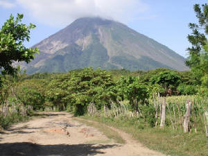 Ometepe Island, Volcan Concepcíon in background
